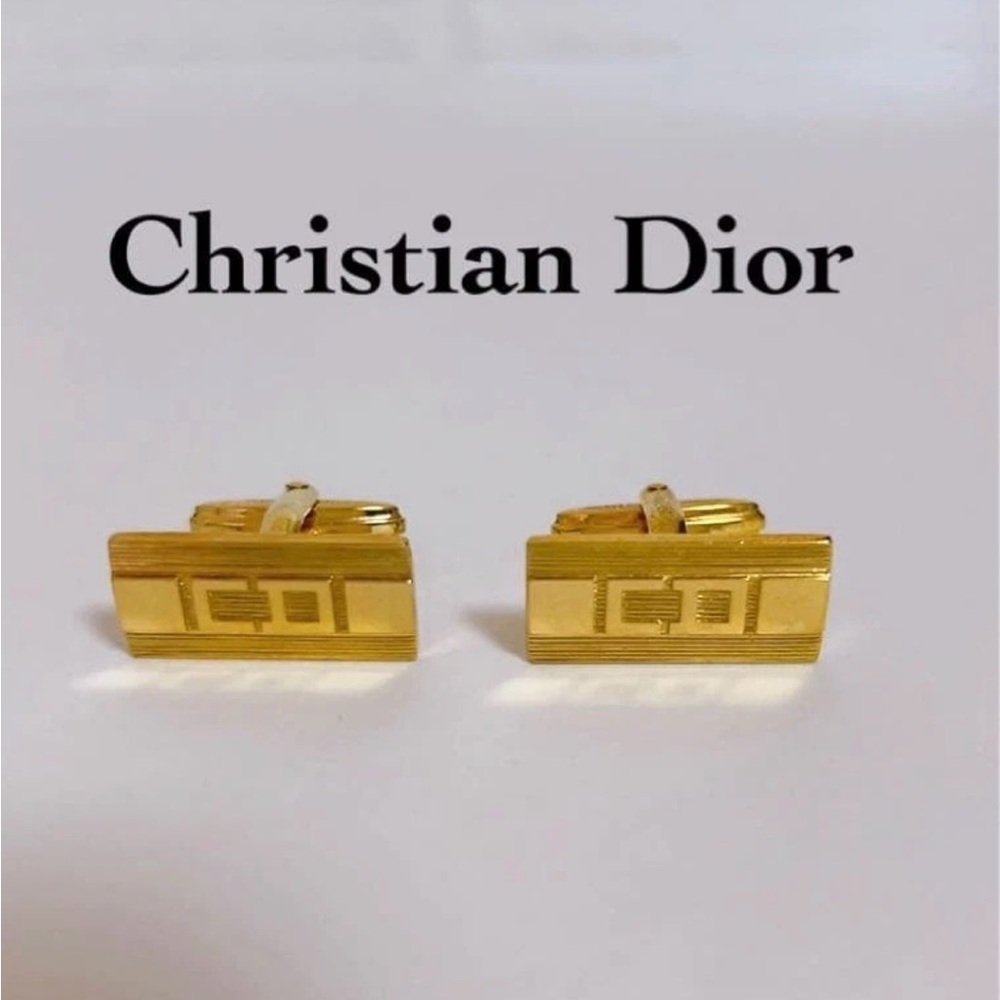 Christian Dior Elegant Gold Cufflinks